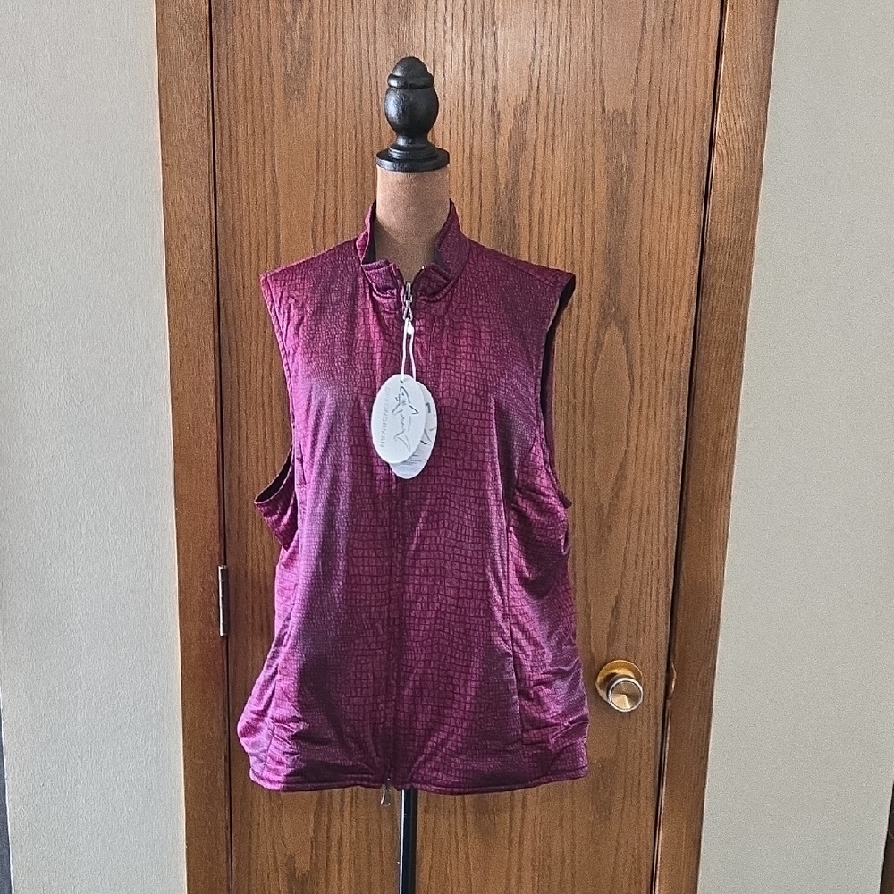 Greg Norman Collection Sleeveless Burgundy Vest
